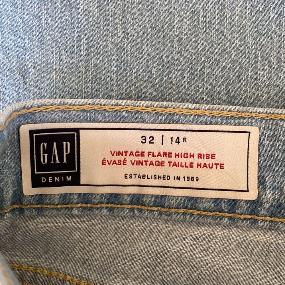 Gap Vintage Flare High Rise Light Wash Denim Jeans - Picture 8 of 15